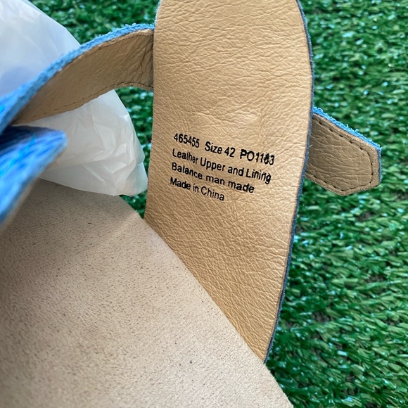 Sanita Deborah Blue Leather Snakeskin Clog Slide Sandals S 42 Danish Comfort - Picture 8 of 9